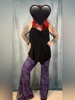 Torrid Betsey Johnson Purple Mesh Flared Pant Limited Run!!